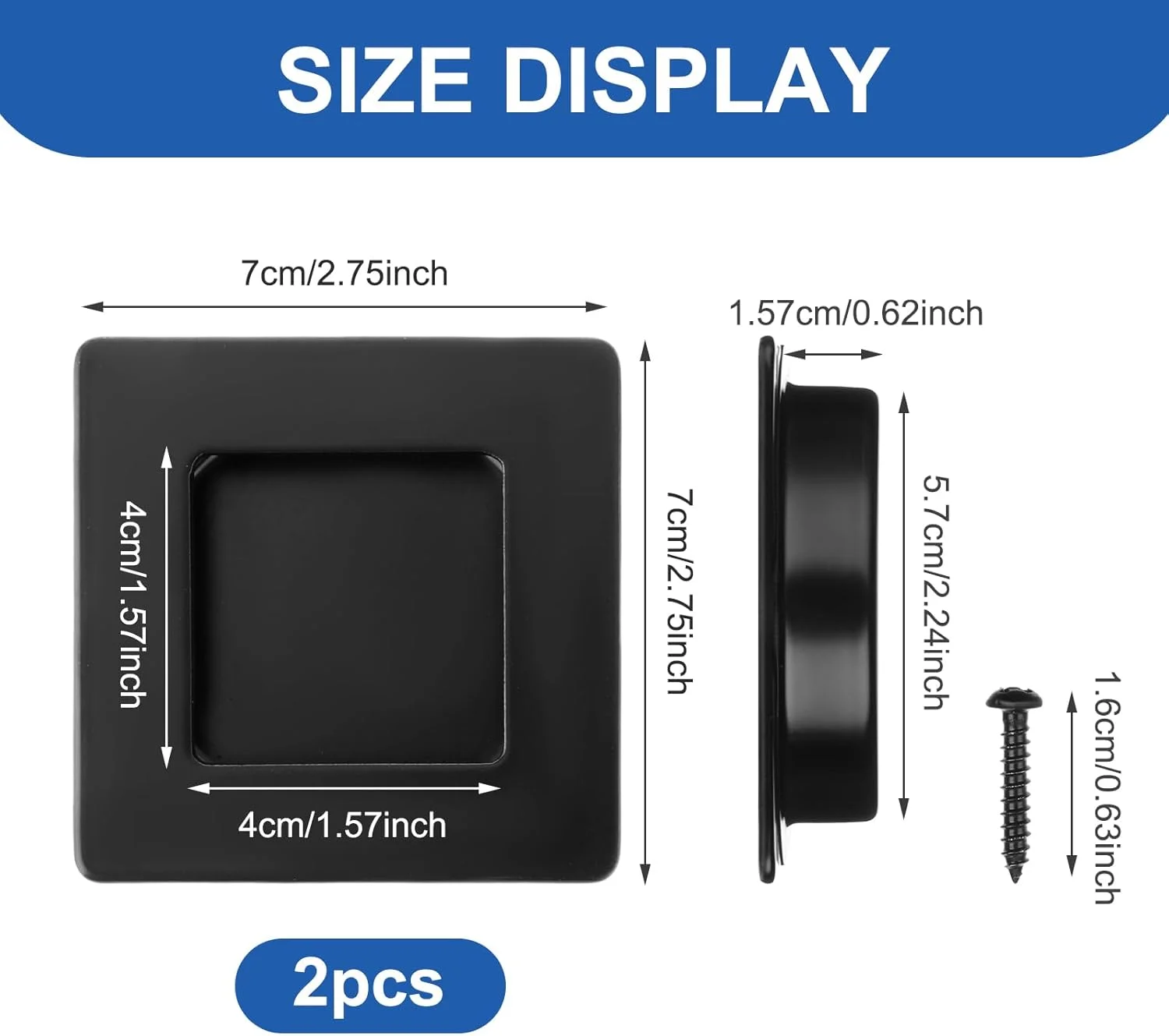 دستگیره درب کشویی توکار مربع آبئیلو، مناسب برای درب های کمد دیواری و کشویی، به همراه پیچ، نصب آسان، مناسب برای درب کمد، درب کابینت، درب کشویی و درب انبار (مشکی) دستگیره درب کشویی توکار مربع آبئیلو، مناسب برای درب های کمد دیواری و کشویی، به همراه پیچ، نصب آسان، مناسب برای درب کمد، درب کابینت، درب کشویی و درب انبار (مشکی)