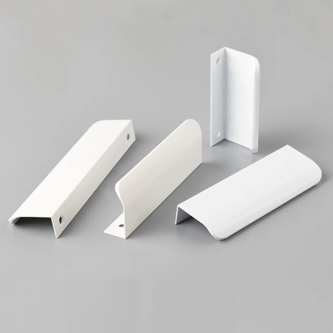 دستگیره لبه انگشتی مبلمان BOOLSFMAM، بسته 6 عددی، دستگیره های مخفی کشو کابینت آشپزخانه، سفید براق دستگیره لبه انگشتی مبلمان BOOLSFMAM، بسته 6 عددی، دستگیره های مخفی کشو کابینت آشپزخانه، سفید براق