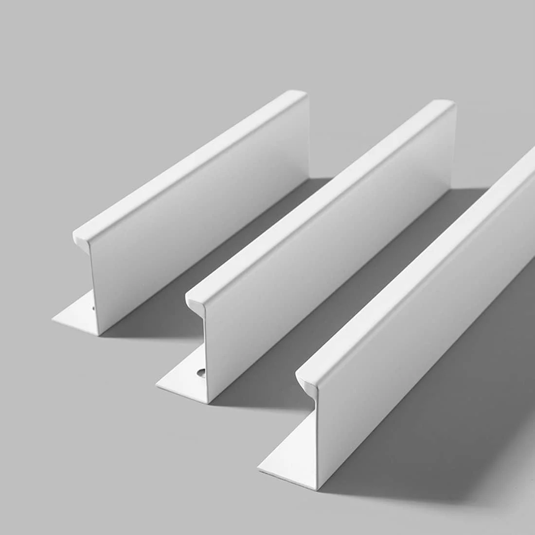 دستگیره لبه انگشتی مبلمان BOOLSFMAM، بسته 6 عددی، دستگیره های مخفی کشو کابینت آشپزخانه، سفید براق دستگیره لبه انگشتی مبلمان BOOLSFMAM، بسته 6 عددی، دستگیره های مخفی کشو کابینت آشپزخانه، سفید براق