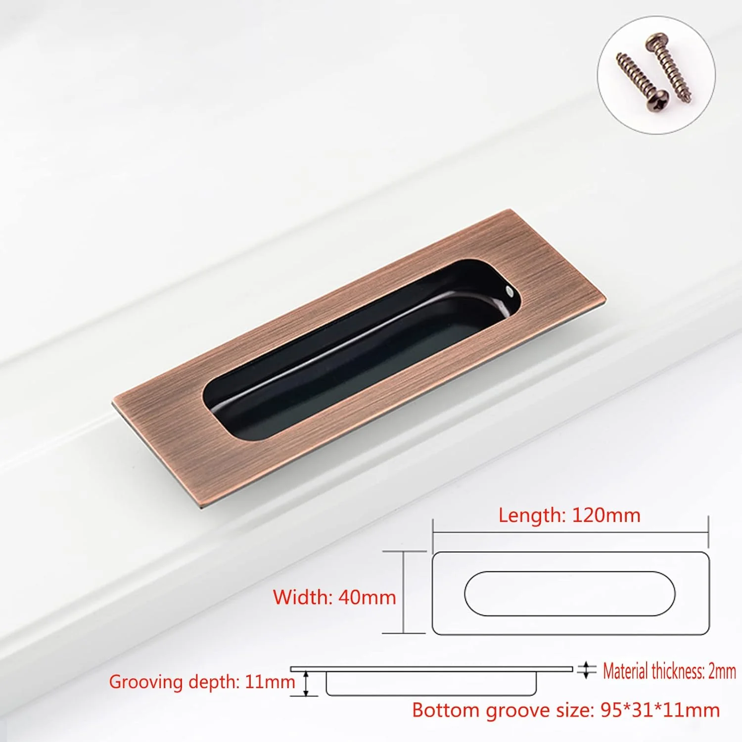 دستگیره های کابینت، دستگیره لبه انگشتی، دستگیره درب کشو، استیل ضد زنگ، دستگیره درب کشویی، سبک مدرن، دستگیره مخفی برای درب کشو کابینت (برنز قرمز 2 عدد) دستگیره های کابینت، دستگیره لبه انگشتی، دستگیره درب کشو، استیل ضد زنگ، دستگیره درب کشویی، سبک مدرن، دستگیره مخفی برای درب کشو کابینت (برنز قرمز 2 عدد)