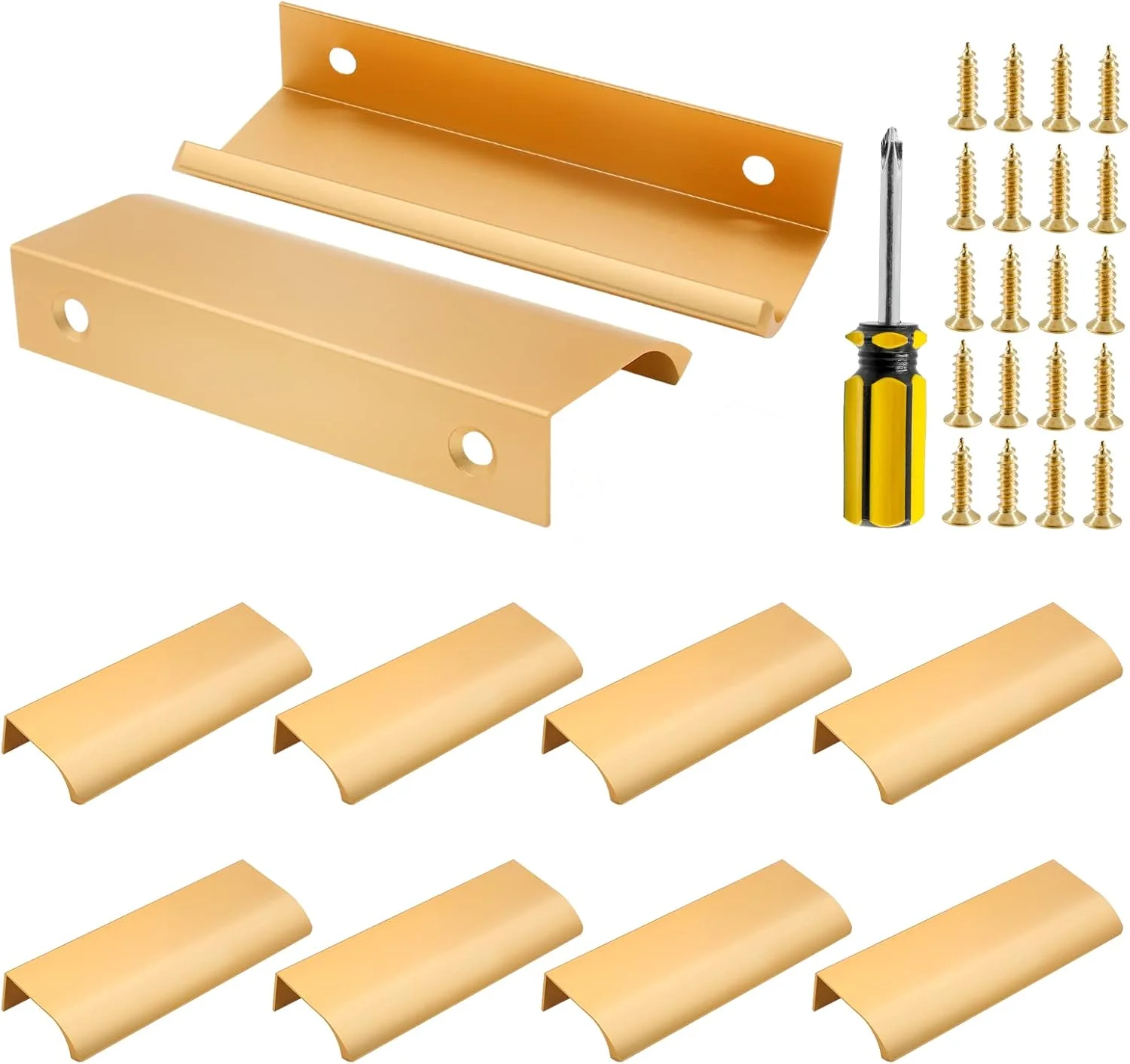 دستگیره مخفی لبه ای کمانی آلومینیومی Bivethoi بسته 10 عددی، 120 میلی متر / 4.72 اینچ، دستگیره پشتی برای درب کابینت کشو آشپزخانه به همراه پیچ و پیچ گوشتی - رزگلد دستگیره مخفی لبه ای کمانی آلومینیومی Bivethoi بسته 10 عددی، 120 میلی متر / 4.72 اینچ، دستگیره پشتی برای درب کابینت کشو آشپزخانه به همراه پیچ و پیچ گوشتی - رزگلد