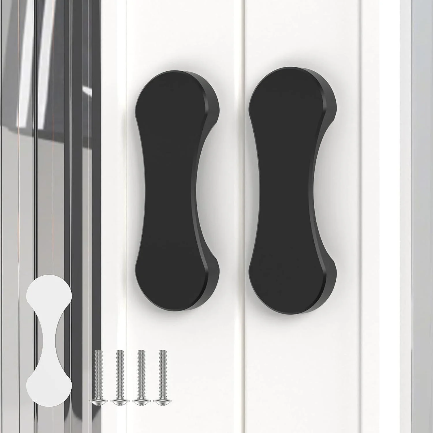 دستگیره کابینت چسبی 3 اینچی، بسته 2 عددی دستگیره کشویی درب انبار و درب دوش، بدون نیاز به سوراخکاری، نصب آسان جایگزین کشو، کمد و دستگیره کمد لباس، مشکی دستگیره کابینت چسبی 3 اینچی، بسته 2 عددی دستگیره کشویی درب انبار و درب دوش، بدون نیاز به سوراخکاری، نصب آسان جایگزین کشو، کمد و دستگیره کمد لباس، مشکی