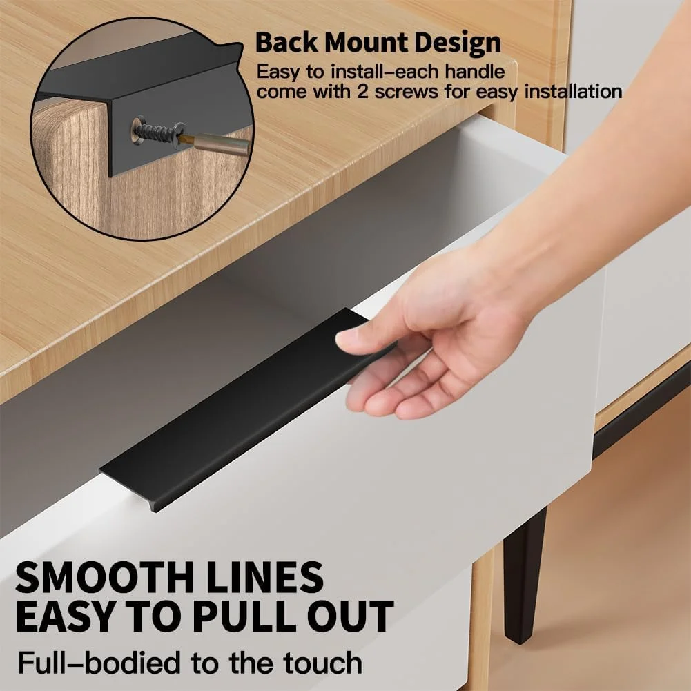 دستگیره مخفی درب کابینت و کشو لبه مشکی آلیاژ آلومینیوم 5 عددی، دستگیره میله ای انگشتی سخت افزار مبلمان پنهان نصب شده در پشت برای آشپزخانه حمام 150 میلی متر (5.9 اینچ) دستگیره مخفی درب کابینت و کشو لبه مشکی آلیاژ آلومینیوم 5 عددی، دستگیره میله ای انگشتی سخت افزار مبلمان پنهان نصب شده در پشت برای آشپزخانه حمام 150 میلی متر (5.9 اینچ)