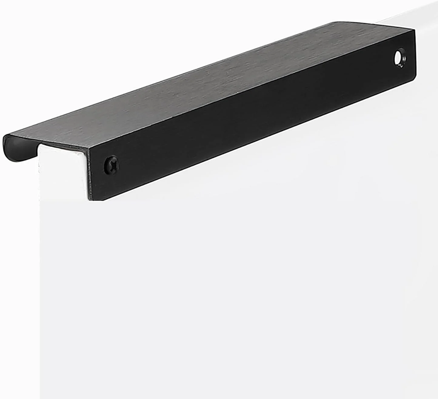 دستگیره لبه انگشتی آلیاژ آلومینیوم مشکی برای کابینت، کشو و کمد، سبک مدرن، 10 عددی (طول 150 میلی متر)