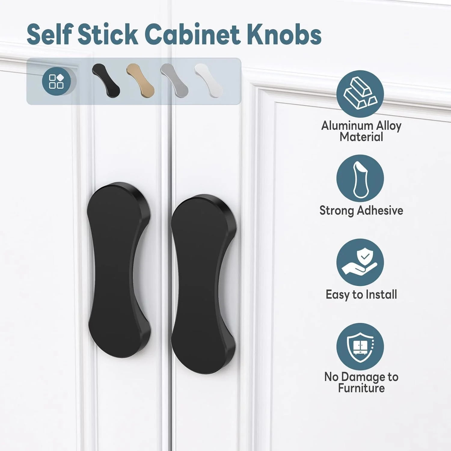 دستگیره کابینت چسبی 3 اینچی، بسته 2 عددی دستگیره کشویی درب انبار و درب دوش، بدون نیاز به سوراخکاری، نصب آسان جایگزین کشو، کمد و دستگیره کمد لباس، مشکی دستگیره کابینت چسبی 3 اینچی، بسته 2 عددی دستگیره کشویی درب انبار و درب دوش، بدون نیاز به سوراخکاری، نصب آسان جایگزین کشو، کمد و دستگیره کمد لباس، مشکی