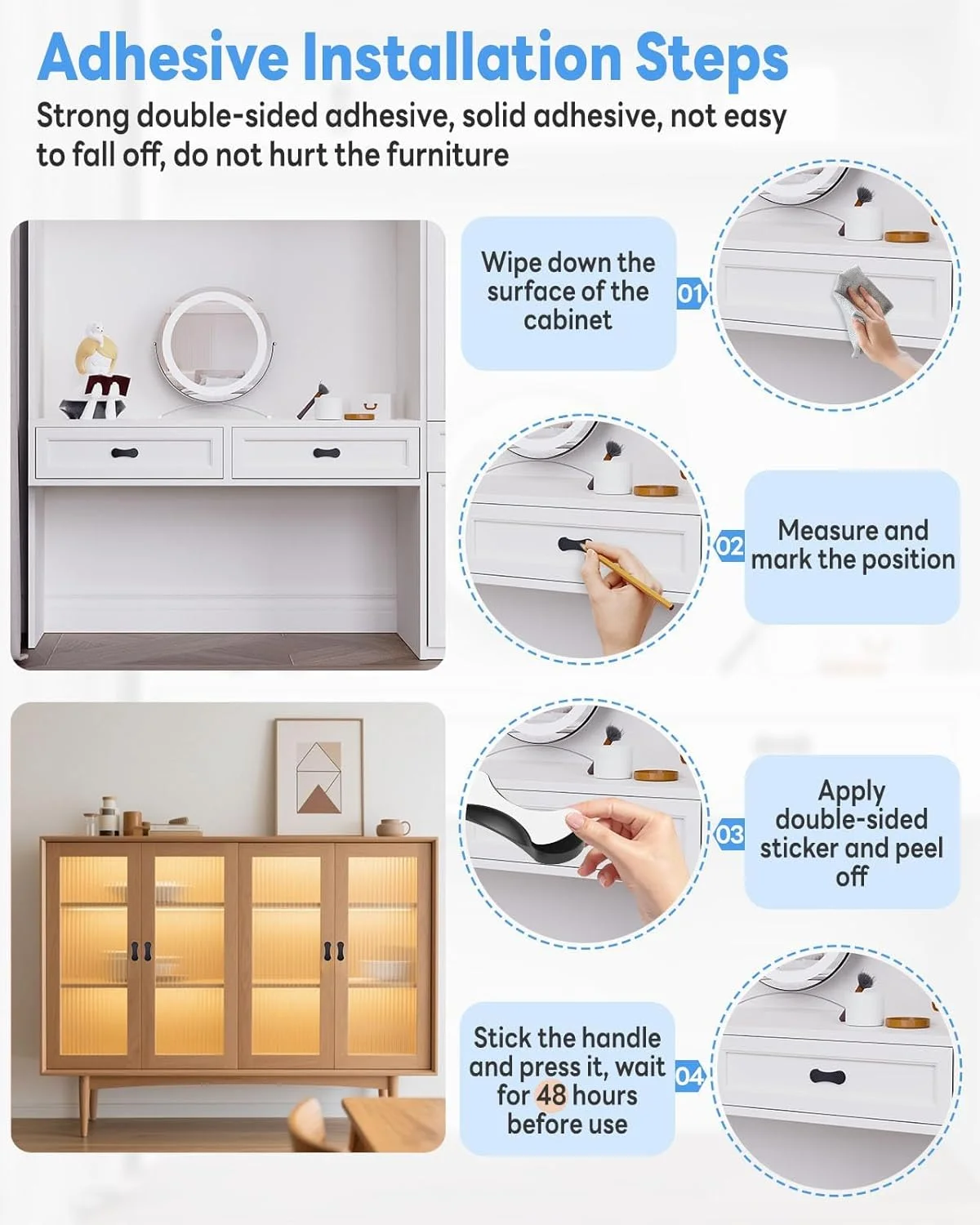 دستگیره کابینت چسبی 3 اینچی، بسته 2 عددی دستگیره کشویی درب انبار و درب دوش، بدون نیاز به سوراخکاری، نصب آسان جایگزین کشو، کمد و دستگیره کمد لباس، مشکی دستگیره کابینت چسبی 3 اینچی، بسته 2 عددی دستگیره کشویی درب انبار و درب دوش، بدون نیاز به سوراخکاری، نصب آسان جایگزین کشو، کمد و دستگیره کمد لباس، مشکی