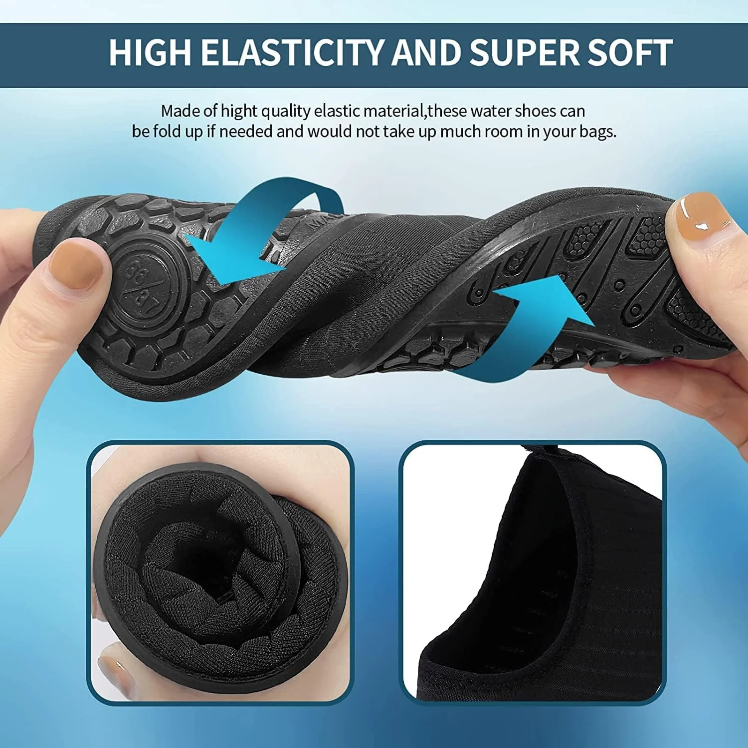 کفش آبی مردانه زنانه، جوراب های آکوا زود خشک شونده، کفش ساحلی لغزنده، کفش شنا، جوراب یوگا پا برهنه برای ورزش، ساحل، شنا، موج سواری