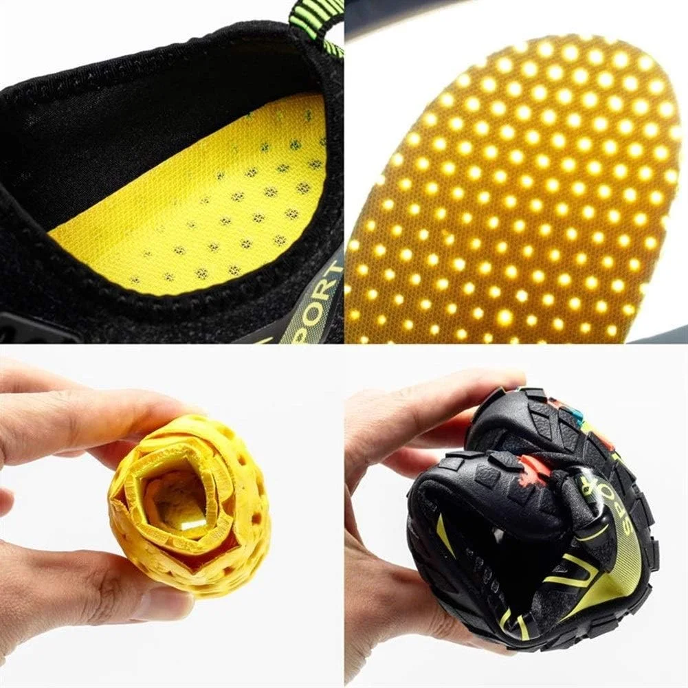 کفش‌های آبی کشی سریع خشک‌شونده Gaodpz، سایز بزرگ، کفش‌های کتانی ضد لغزش، کفش‌های آبی زنانه و مردانه، کفش‌های تنفسی، کفش‌های سبک موج‌سواری ساحلی (رنگ: سرمه‌ای B، سایز: 6.5)