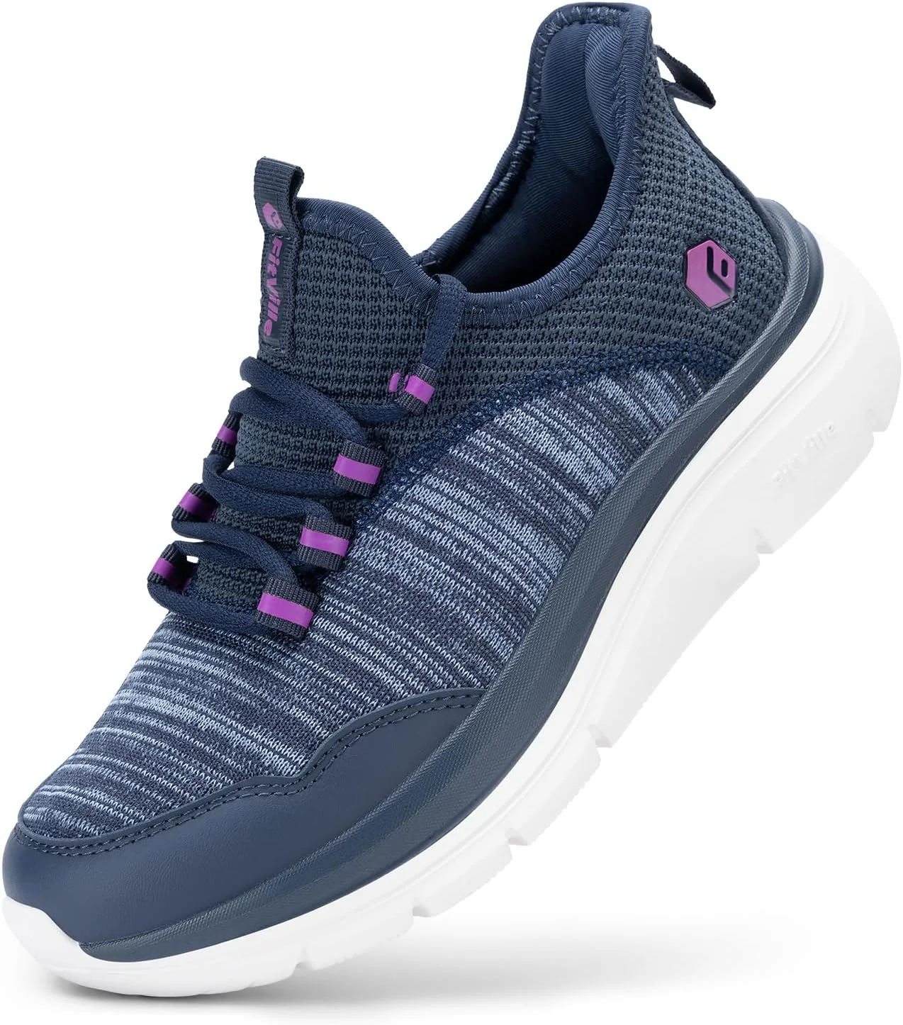 کفش پیاده روی زنانه FitVille، کتانی های لغزنده فوق العاده پهن، کفش های دویدن سبک وزن، کفش های ورزشی راحت، کفش های تنفسی غیر رسمی، کفش های لغزنده تناسب اندام برای پاهای پهن