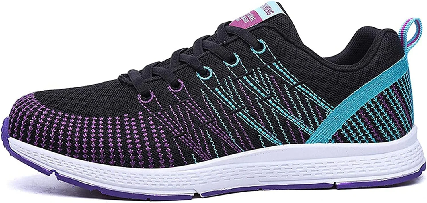 کفش بدمینتون زنانه FJJLOVE، کفش های دویدن ضد لغزش، کفش ورزشی تنیس، کفش پیاده روی ورزشی تنفسی، مشکی، سایز 37 اروپا