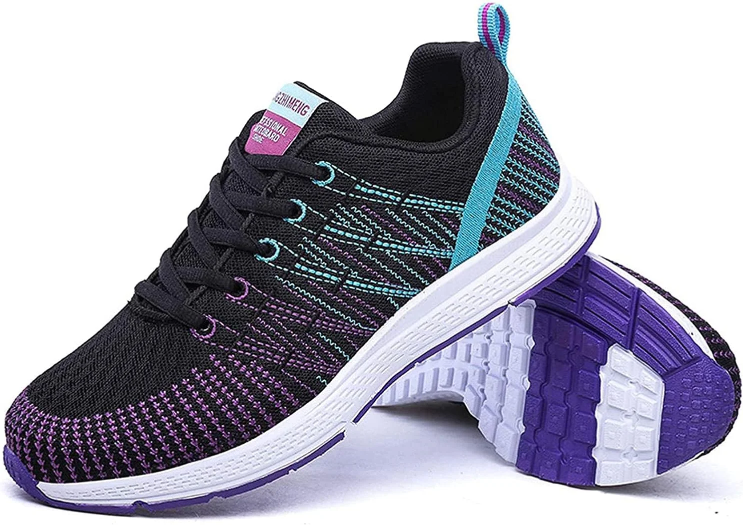 کفش بدمینتون زنانه FJJLOVE، کفش های دویدن ضد لغزش، کفش ورزشی تنیس، کفش پیاده روی ورزشی تنفسی، مشکی، سایز 37 اروپا