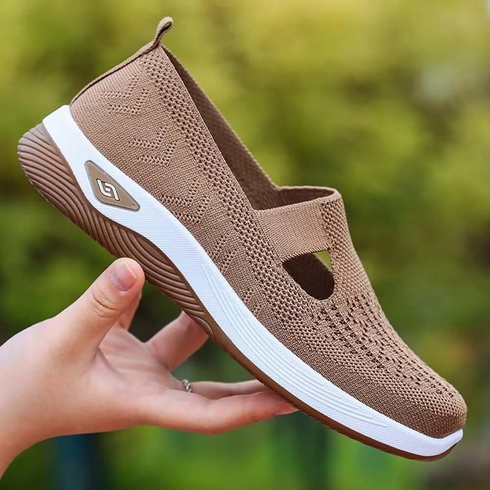 کفش پیاده روی زنانه فنگستو، طبی، توری، ورزشی، کتانی، لغزنده، راحت و تنفسی