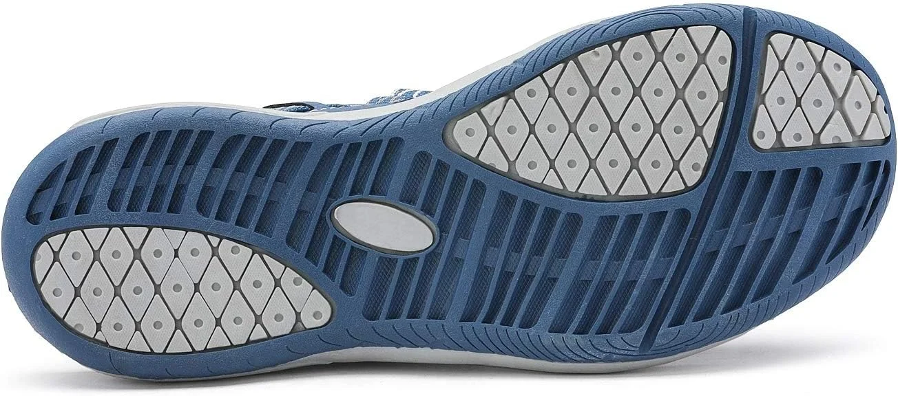 صندل زنانه DREAM PAIRS مدل Hiking Sandals Sport Athletic، آبی تیره، سایز 7