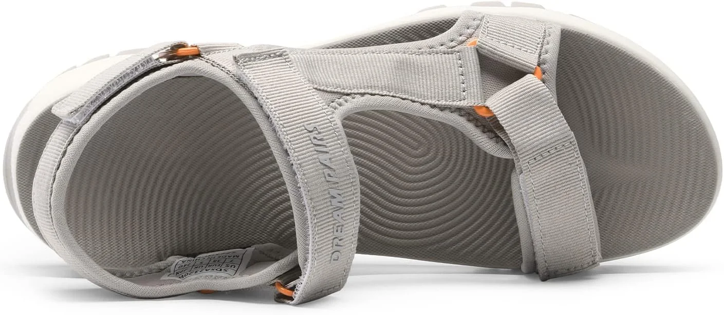 صندل زنانه DREAM PAIRS، صندل های سبک وزن پیاده روی زنانه، صندل های ورزشی راحت و سریع خشک شونده مناسب پیاده روی و آب با بندهای چسبی و کفی نرم برای ماجراجویی در تعطیلات ساحلی، سبک