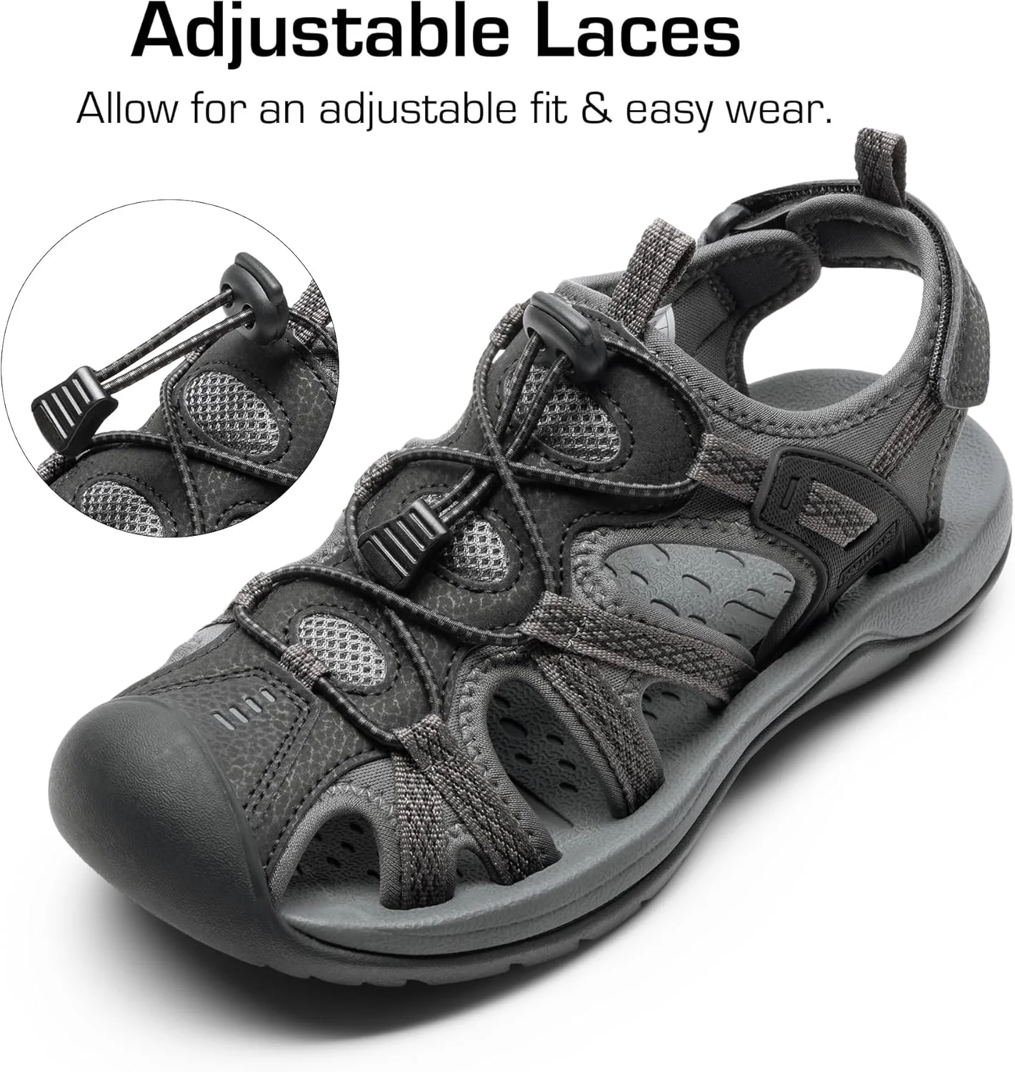 صندل های زنانه DREAM PAIRS مدل 160912-W مناسب پیاده روی، ماجراجویی، تابستان، فضای باز و انگشتان بسته