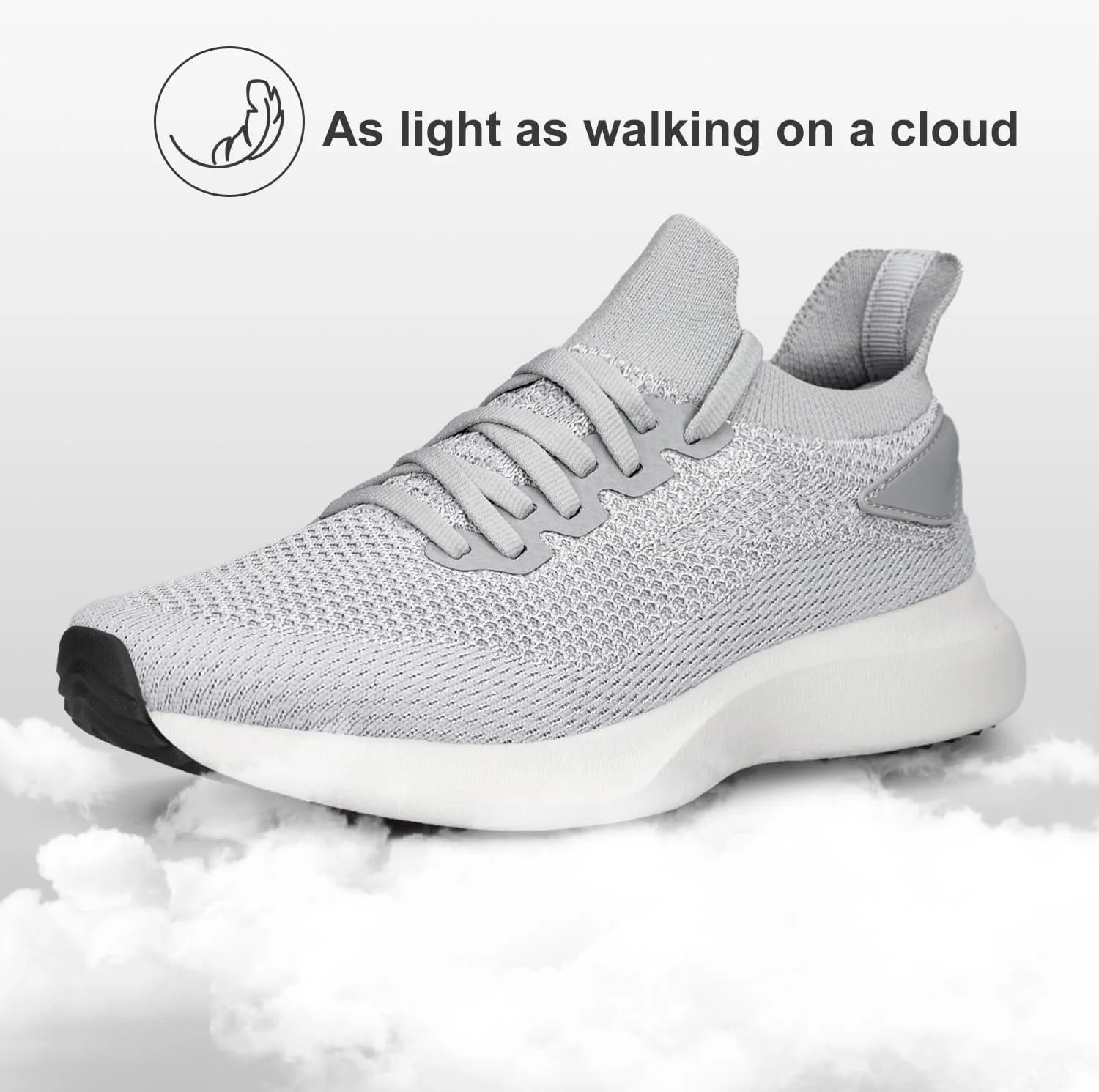 کفش ورزشی زنانه آبوس، مناسب باشگاه، ضد لغزش، سبک و تنفسی، کفش تنیس، کفش پیاده روی توری، تمام خاکستری، سایز 6.5