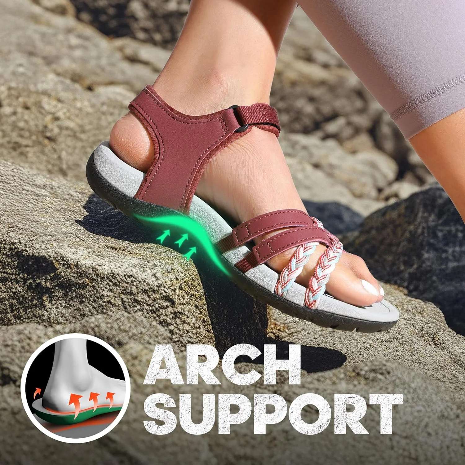 صندل زنانه دریم پیرز، صندل های سبک وزن پیاده روی زنانه، صندل های ورزشی راحت، صندل های پیاده روی و آب نوردی با قابلیت خشک شدن سریع