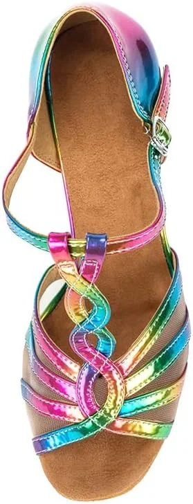 صندل رقص پاشنه بلند زنانه Denova با بند مچ پا، مناسب سالن رقص لاتین و سالسا برای استفاده در محیط های داخلی و خارجی صندل رقص پاشنه بلند زنانه Denova با بند مچ پا، مناسب سالن رقص لاتین و سالسا برای استفاده در محیط های داخلی و خارجی