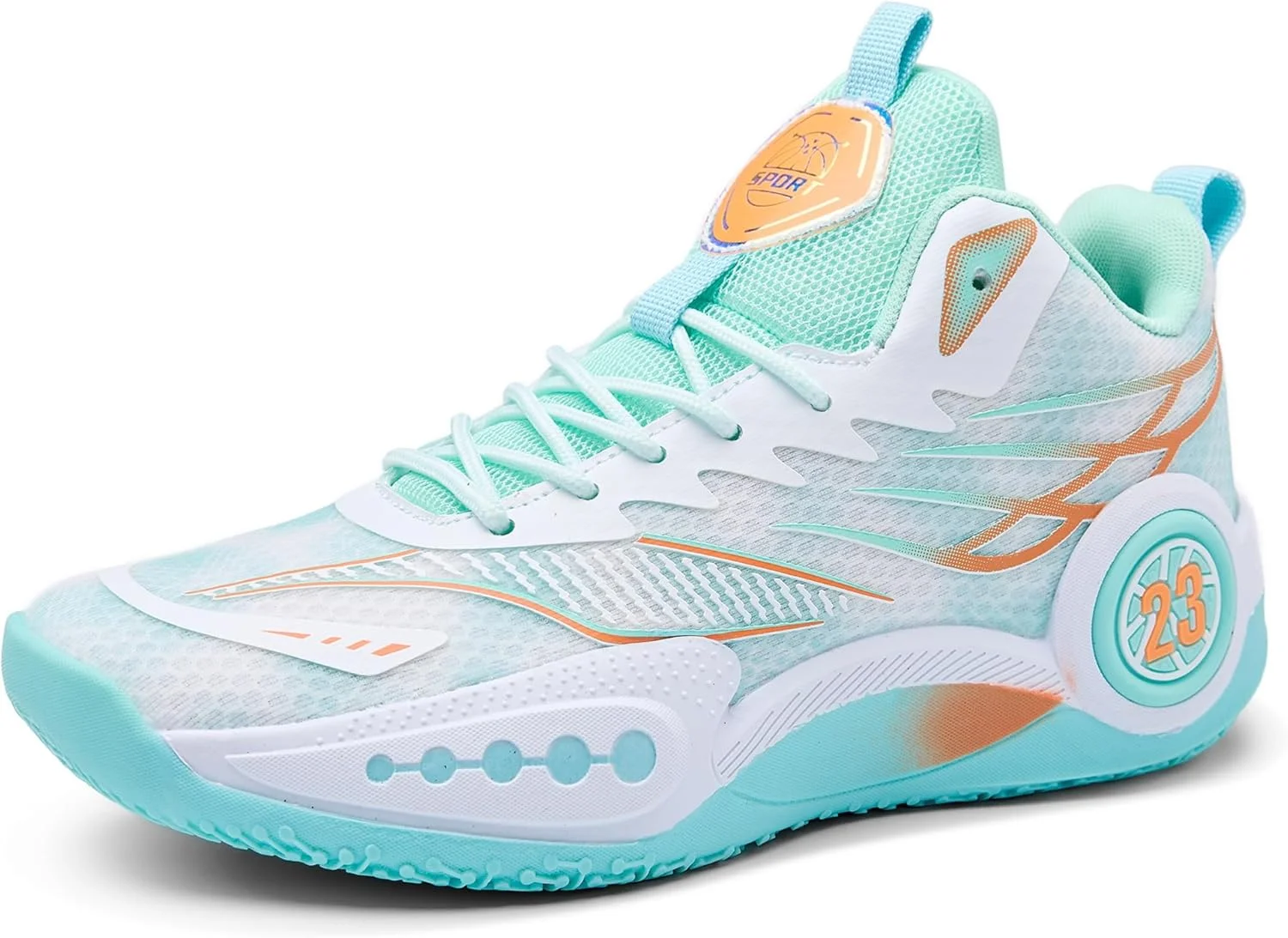 کفش بسکتبال زنانه و مردانه CJSPORX، ضد لغزش، تنفس پذیر، مناسب فضای باز، کتانی اسپرت یونیسکس، سبز-2، سایز 36 زنانه / 40 مردانه