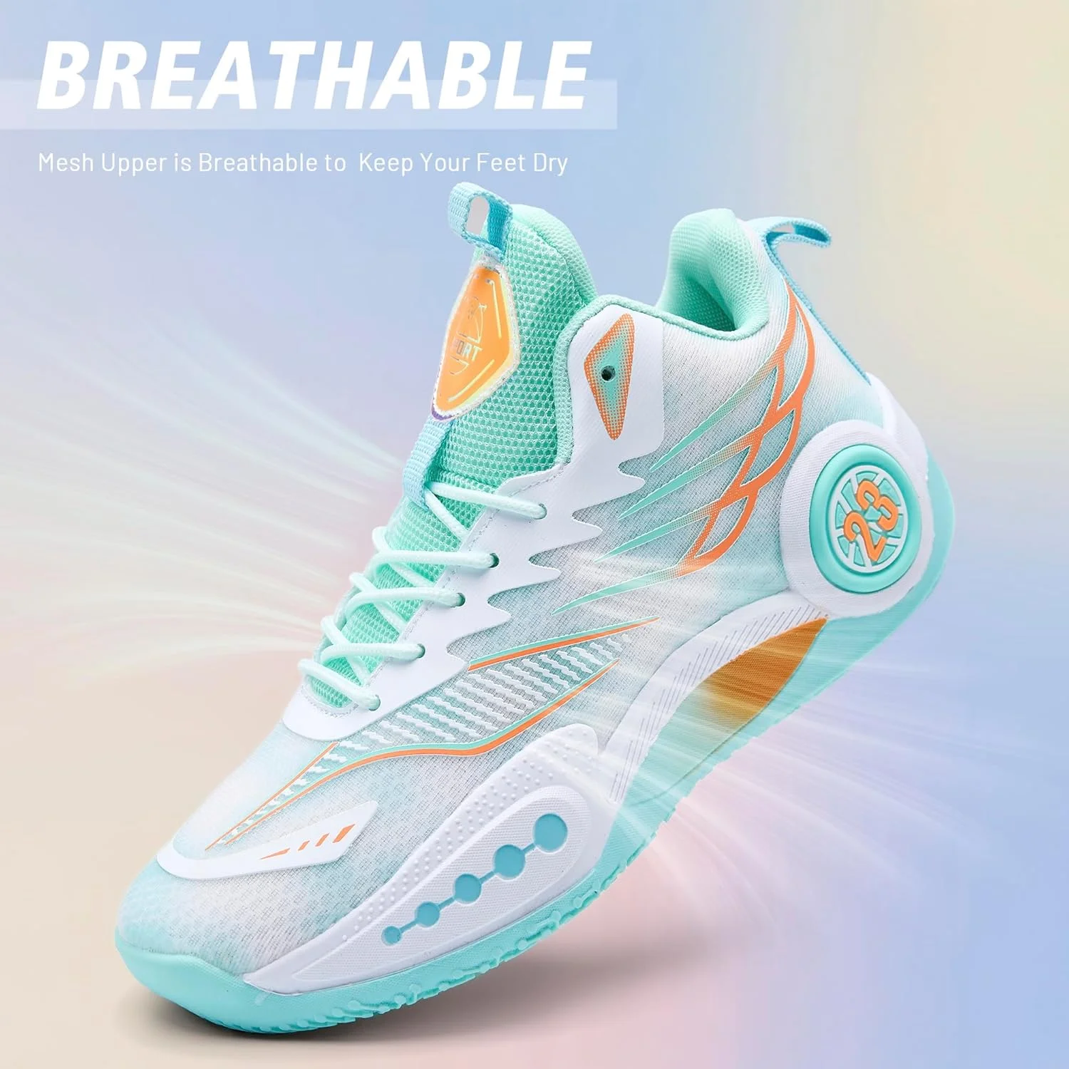 کفش بسکتبال زنانه و مردانه CJSPORX، ضد لغزش، تنفس پذیر، مناسب فضای باز، کتانی اسپرت یونیسکس، سبز-2، سایز 36 زنانه / 40 مردانه