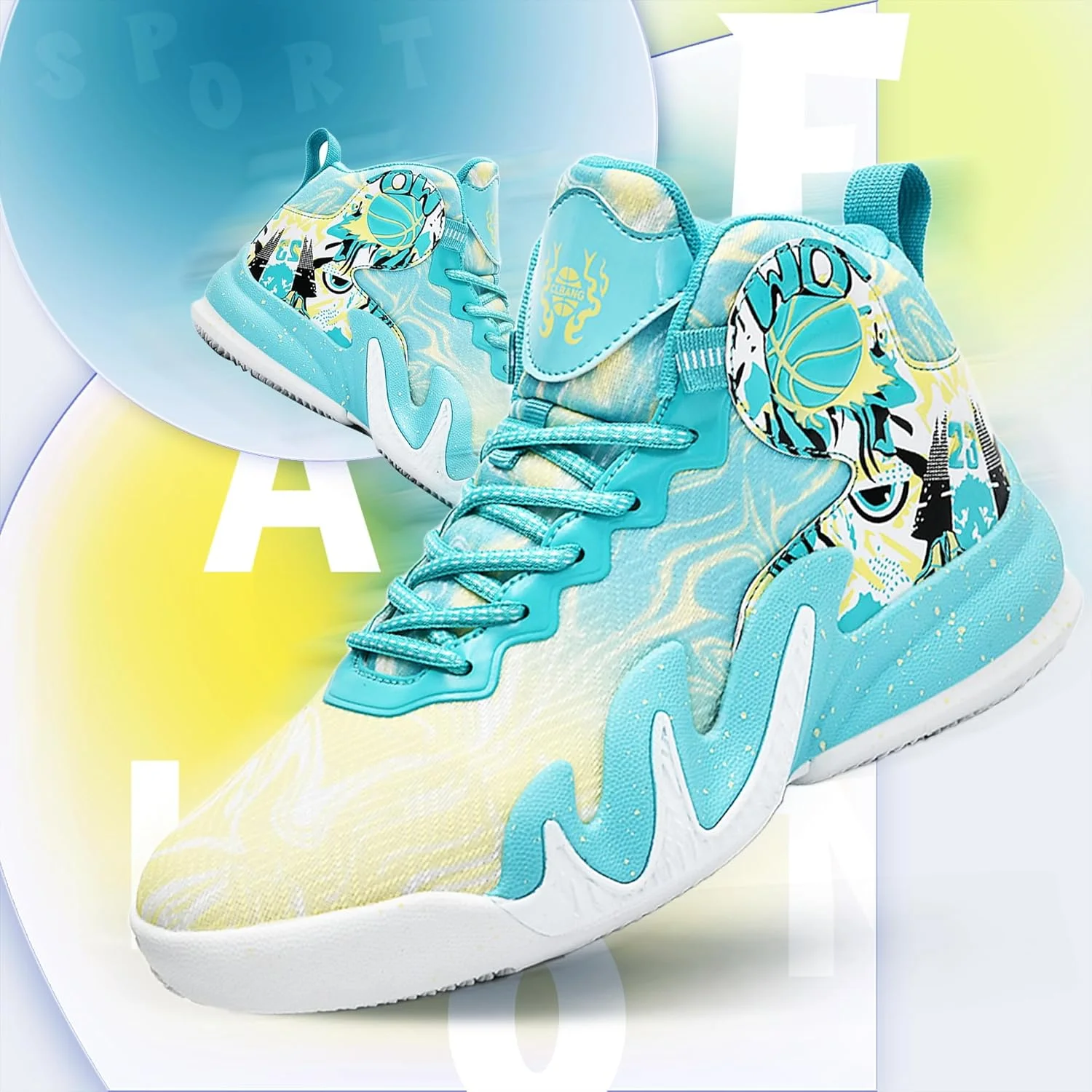 کفش بسکتبال زنانه مردانه CJSPORX، تنفسی، ضد لغزش، مناسب فضای باز، کتانی اسپرت یونیسکس