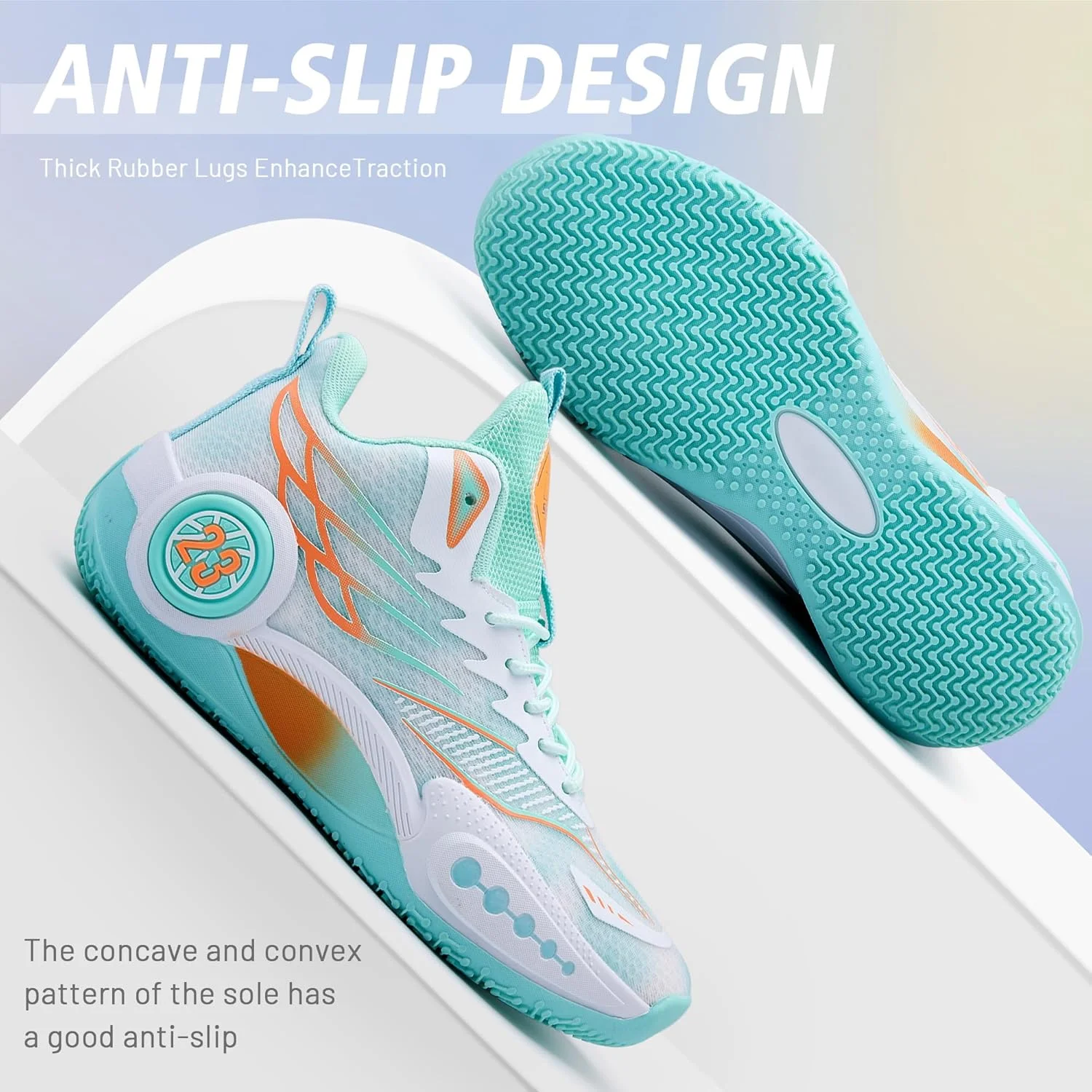 کفش بسکتبال زنانه و مردانه CJSPORX، ضد لغزش، تنفس پذیر، مناسب فضای باز، کتانی اسپرت یونیسکس، سبز-2، سایز 36 زنانه / 40 مردانه