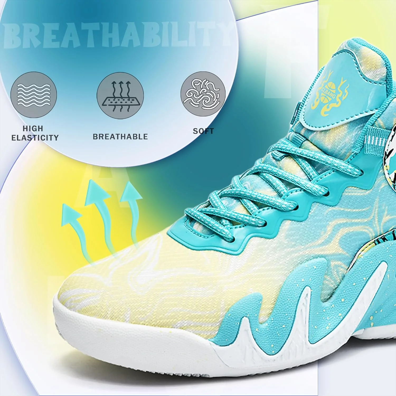 کفش بسکتبال زنانه مردانه CJSPORX، تنفسی، ضد لغزش، مناسب فضای باز، کتانی اسپرت یونیسکس