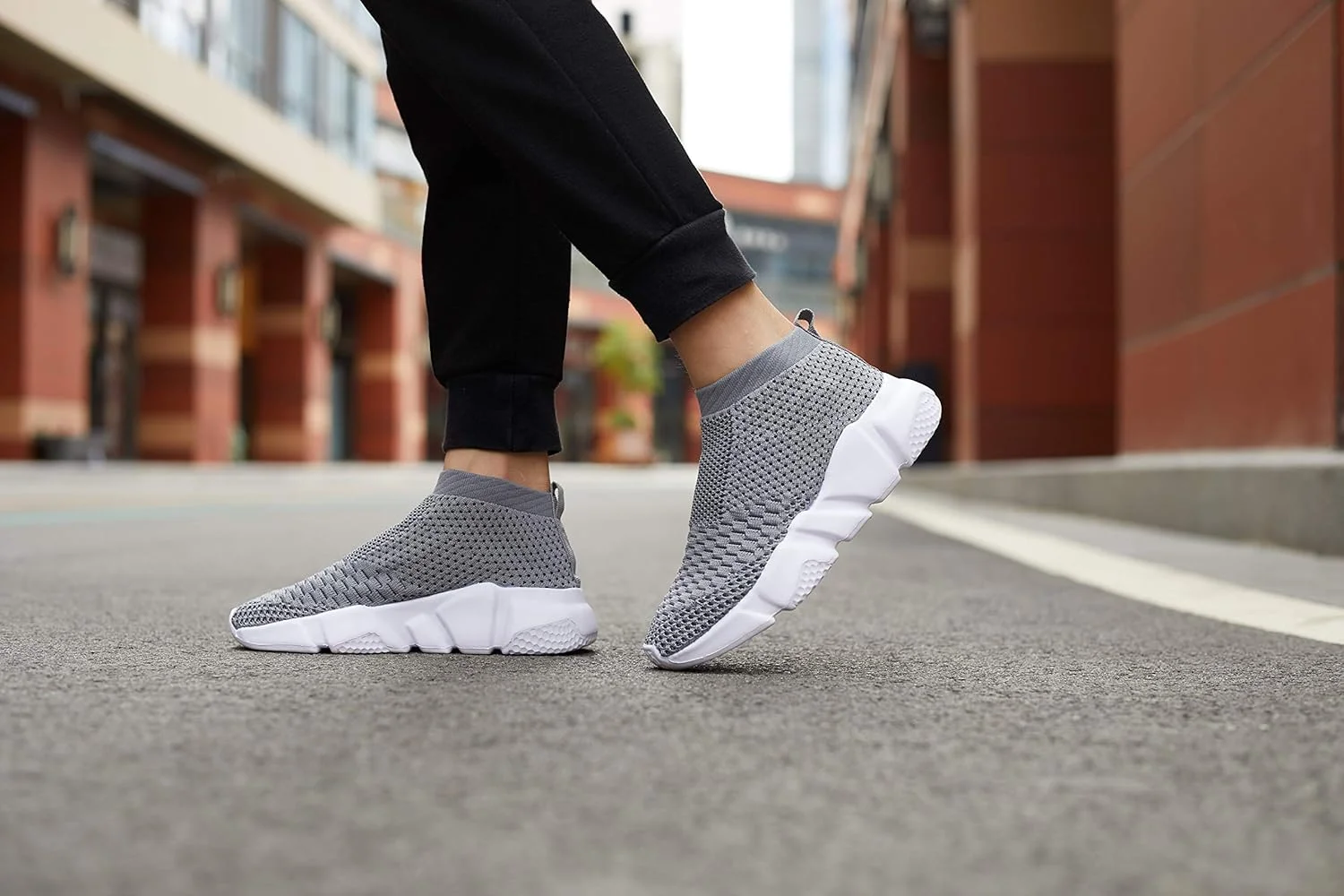 کفش ورزشی زنانه کاسبیم، بافتنی، راحت، سبک وزن، تنفسی، اسپرت، کتانی مد روز، کفش پیاده روی لغزنده