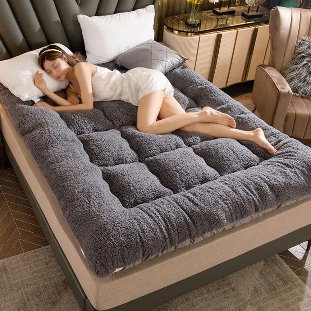 تشک ضخیم زمستانی، تشک فوتون تاتامی به سبک ژاپنی، پد خواب تاشو و قابل حمل، تشک رول آپ، مناسب برای خوابگاه دخترانه و پسرانه، خاکستری، کینگ تشک ضخیم زمستانی، تشک فوتون تاتامی به سبک ژاپنی، پد خواب تاشو و قابل حمل، تشک رول آپ، مناسب برای خوابگاه دخترانه و پسرانه، خاکستری، کینگ