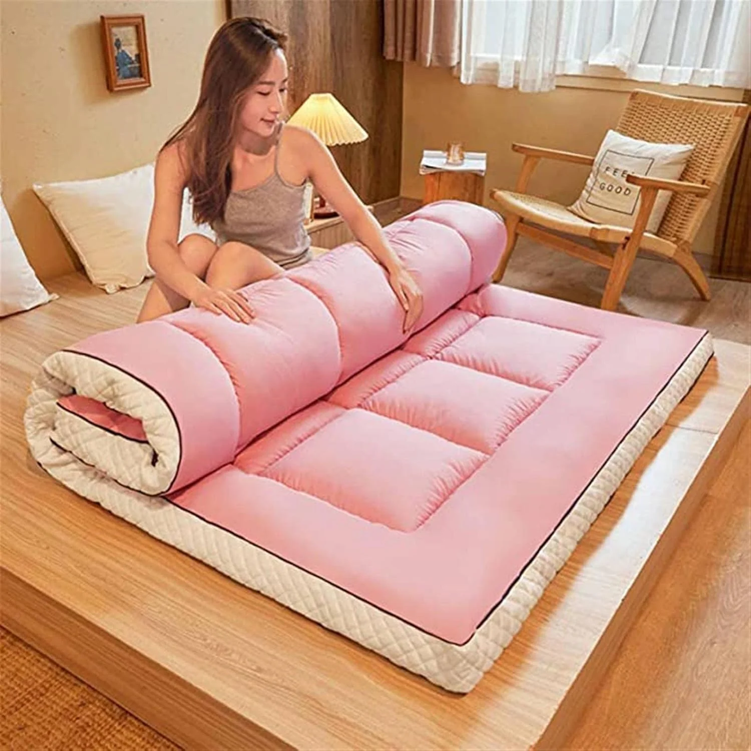 تشک فوتون xYzlxtC سایز کامل، تشک تاتامی نرم، تشک فوتون شیکی ژاپنی، پد خواب تاشو رنگ ثابت برای خوابگاه دانشجویی تشک فوتون xYzlxtC سایز کامل، تشک تاتامی نرم، تشک فوتون شیکی ژاپنی، پد خواب تاشو رنگ ثابت برای خوابگاه دانشجویی