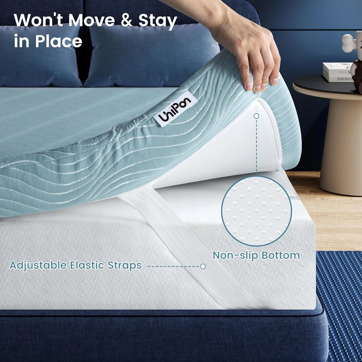 رویه تشک سفت سایز یک نفره، فوم مموری ژل خنک کننده 4 اینچی و رویه های تشک فوم با چگالی بالا برای تسکین درد کمر، پد تشک برای خوابندگان به پشت و هم ترازی ستون فقرات، دارای گواهی CertiPUR-US