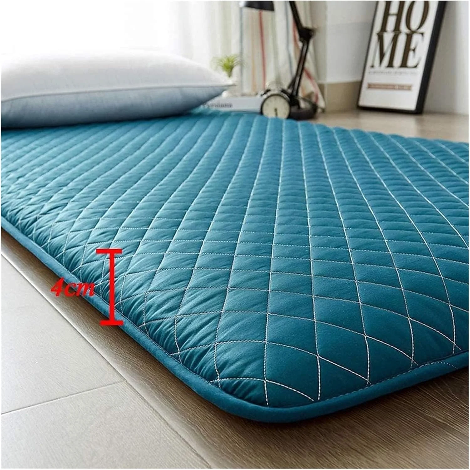 تشک تخت خوابگاهی دانشجویی لحافی تاشو فوتون نرم و ضخیم پد خواب برای کمپینگ زیرانداز قابل حمل (رنگ: D، سایز: 135 x 200 سانتی متر (53 x 79 اینچ))