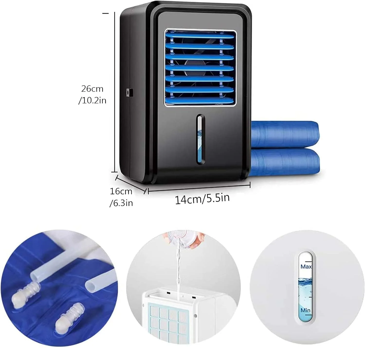 تشک خنک کننده، تشک فن دار تهویه مطبوع، توان کم 8 ولت + منبع تغذیه 5 ولت، رطوبت ساز هوا + محافظت در برابر کمبود آب، برای افراد گرمایی و تعریق شبانه، یک نفره