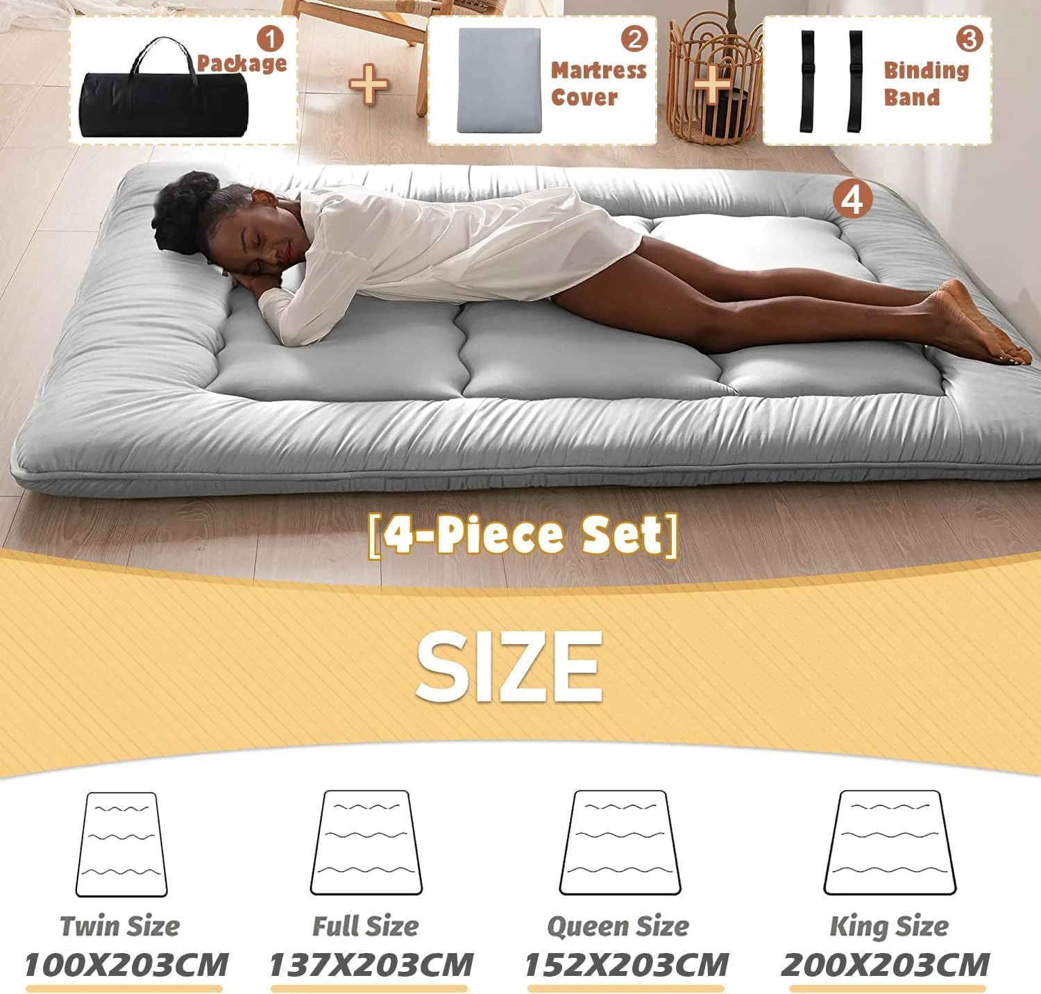 تشک فوتون تاتامی ژاپنی LIODUX، تشک فوتون ضخیم، پد خواب تاشو، تشک خوابگاهی، حصیر تاتامی مهمان، تخت خواب و مبل راحتی (خاکستری، کوئین) تشک فوتون تاتامی ژاپنی LIODUX، تشک فوتون ضخیم، پد خواب تاشو، تشک خوابگاهی، حصیر تاتامی مهمان، تخت خواب و مبل راحتی (خاکستری، کوئین)