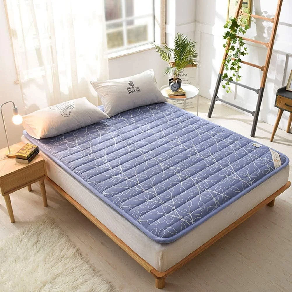 تشک تاشو خوابگاهی دانشجویی KSZJSD، پد ضخیم قابل حمل تاتامی تشک کف برای کمپینگ خانگی، تخت مسافرتی تاشو، آبی، 180 * 200 سانتی متر