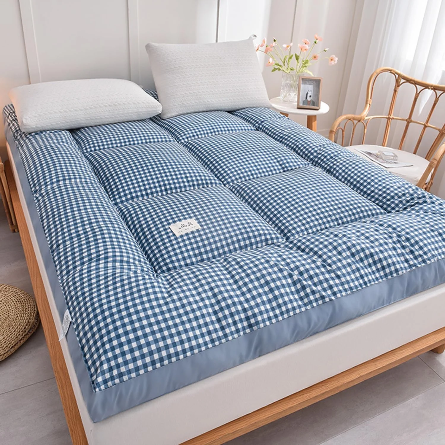 تشک ضخیم به سبک ژاپنی، تشک نرم تاشو خانگی، تشک زمستانی سایز کامل، تشک قابل حمل و تنفسی (آبی روشن، 100X200 سانتی متر) تشک ضخیم به سبک ژاپنی، تشک نرم تاشو خانگی، تشک زمستانی سایز کامل، تشک قابل حمل و تنفسی (آبی روشن، 100X200 سانتی متر)