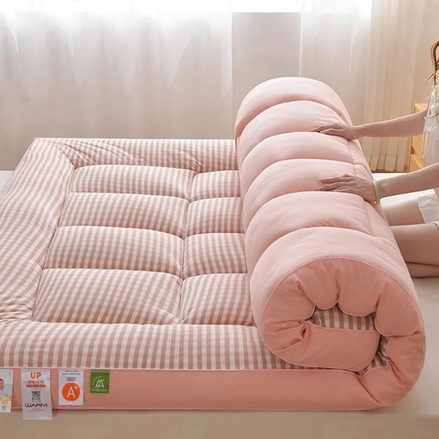 تشک ضخیم به سبک ژاپنی، تشک نرم تاشو خانگی، تشک زمستانی سایز کامل، تشک قابل حمل و تنفسی (آبی روشن، 100X200 سانتی متر) تشک ضخیم به سبک ژاپنی، تشک نرم تاشو خانگی، تشک زمستانی سایز کامل، تشک قابل حمل و تنفسی (آبی روشن، 100X200 سانتی متر)