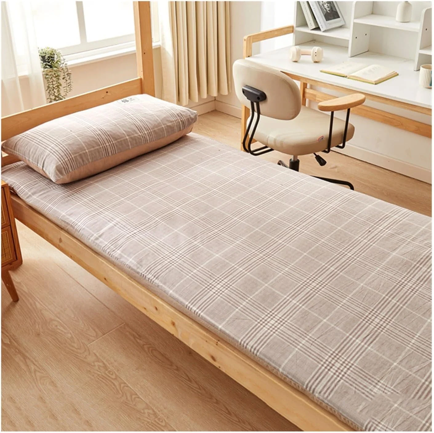 تشک فوتون ژاپنی، تشک قابل جابجایی و شستشو، زیرانداز تاشو قابل حمل، پد تشک ضخیم شده مناسب برای خوابگاه و منزل (خاکی، 90 * 190 سانتی متر) تشک فوتون ژاپنی، تشک قابل جابجایی و شستشو، زیرانداز تاشو قابل حمل، پد تشک ضخیم شده مناسب برای خوابگاه و منزل (خاکی، 90 * 190 سانتی متر)