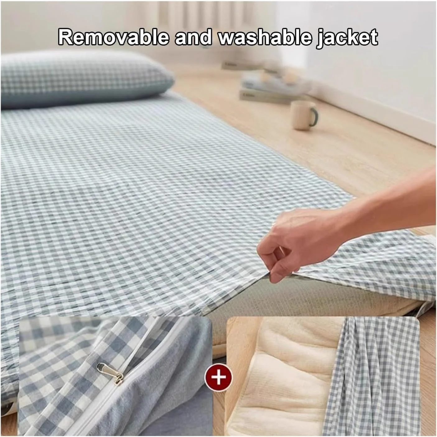 تشک فوتون ژاپنی، تشک قابل جابجایی و شستشو، زیرانداز تاشو قابل حمل، پد تشک ضخیم شده مناسب برای خوابگاه و منزل (خاکی، 90 * 190 سانتی متر) تشک فوتون ژاپنی، تشک قابل جابجایی و شستشو، زیرانداز تاشو قابل حمل، پد تشک ضخیم شده مناسب برای خوابگاه و منزل (خاکی، 90 * 190 سانتی متر)