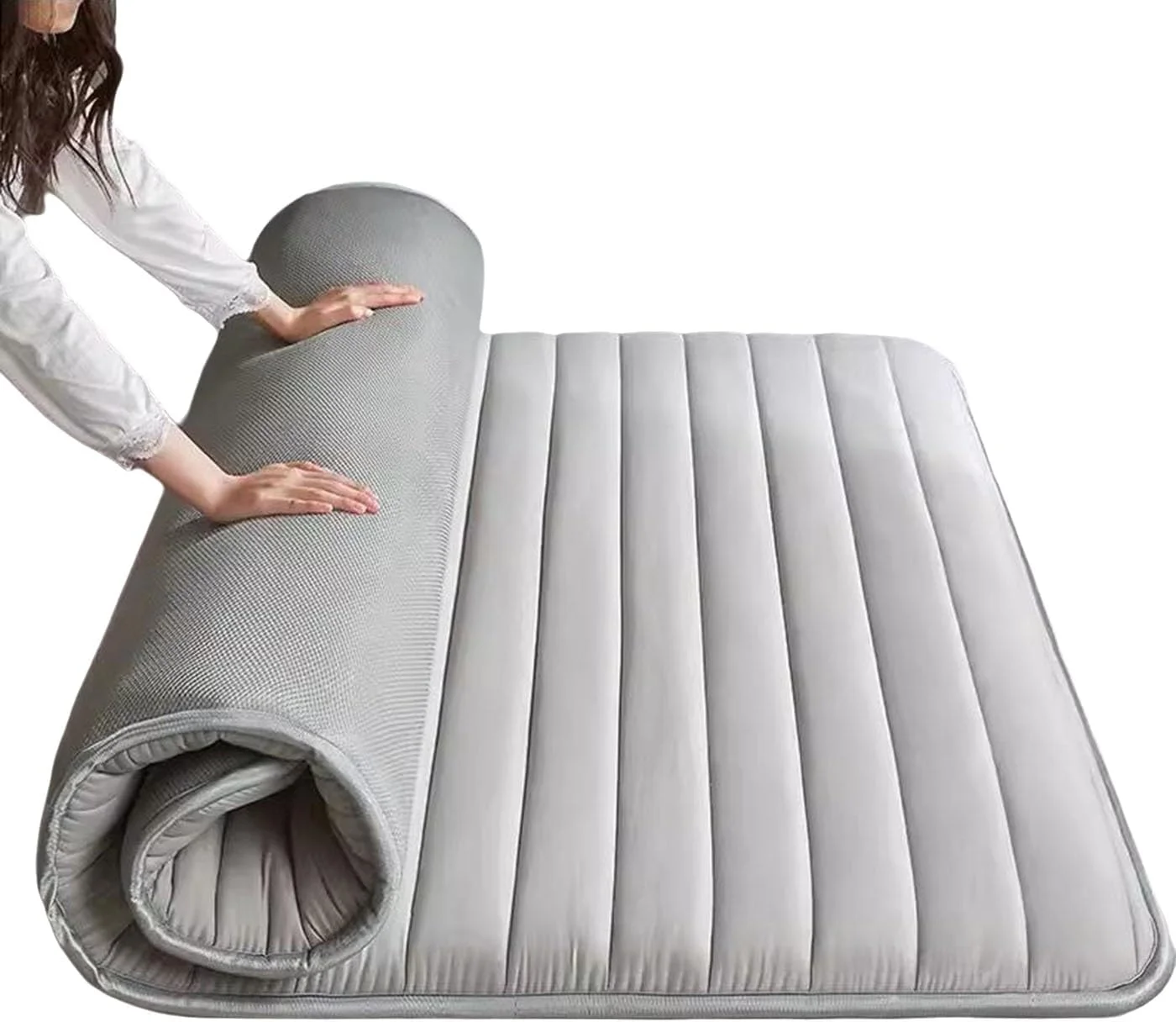 تشک فوتون تاتامی ژاپنی، تشک تاشو ضخیم قابل حمل برای تخت خواب کاناپه زمینی، خوابگاه مهمان، سایزهای یک نفره، دونفره، کوئین و کینگ (خاکستری، 120x190 سانتی متر) تشک فوتون تاتامی ژاپنی، تشک تاشو ضخیم قابل حمل برای تخت خواب کاناپه زمینی، خوابگاه مهمان، سایزهای یک نفره، دونفره، کوئین و کینگ (خاکستری، 120x190 سانتی متر)