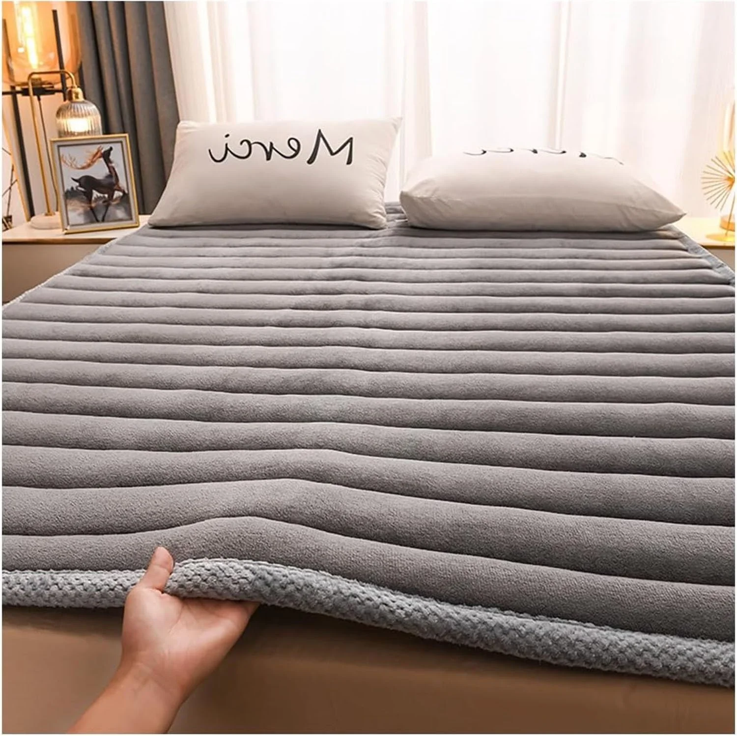 تشک تاشو ضخیم ژاپنی، زیرانداز خواب تاشو قابل تنفس مخمل شیری، پد خواب قابل حمل برای خوابگاه دانشجویی تخت مهمان (خاکستری، کینگ-180 * 200 سانتی متر) تشک تاشو ضخیم ژاپنی، زیرانداز خواب تاشو قابل تنفس مخمل شیری، پد خواب قابل حمل برای خوابگاه دانشجویی تخت مهمان (خاکستری، کینگ-180 * 200 سانتی متر)