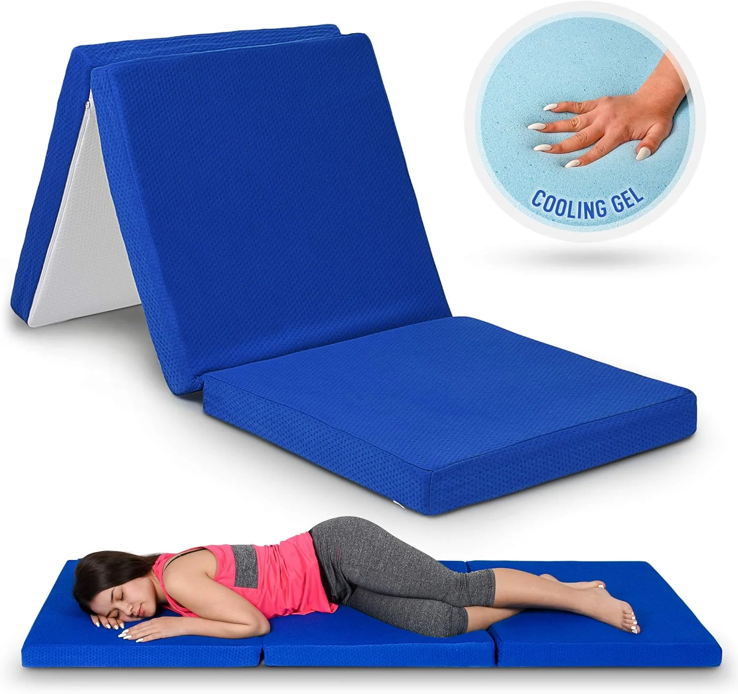 تشک فوم حافظه دار ژل دار سه تایی گلد استار، 99 در 190 سانتی متر - روکش خنک کننده تزریق شده با ژل 7.6 سانتی متری، پد تختخواب تاشو، تخت مهمان - کف قابل حمل با روکش نرم، قابل جابجایی و شستشو تشک فوم حافظه دار ژل دار سه تایی گلد استار، 99 در 190 سانتی متر - روکش خنک کننده تزریق شده با ژل 7.6 سانتی متری، پد تختخواب تاشو، تخت مهمان - کف قابل حمل با روکش نرم، قابل جابجایی و شستشو