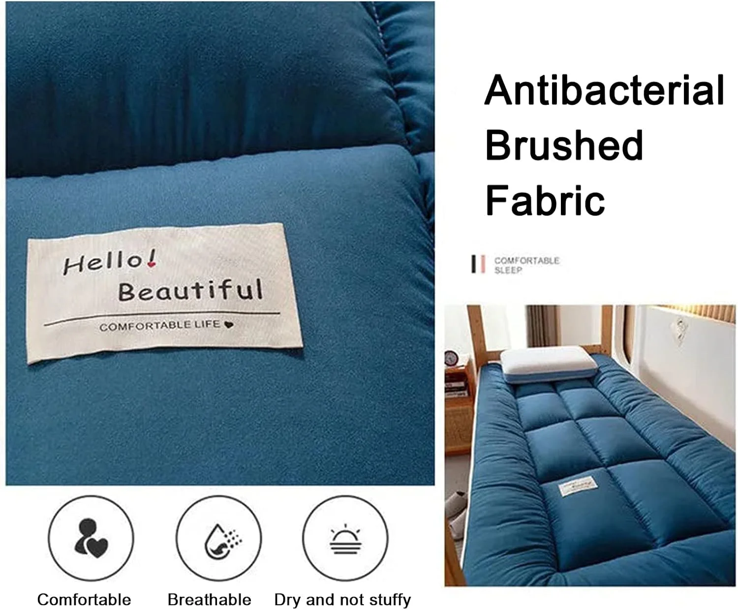 تشک فوتون تاشو، تشک زمینی، پد خواب قابل حمل، زیرانداز، تشک رول آپ چهار فصل جهانی برای خوابگاه دخترانه پسرانه، آسان برای نگهداری و قابل حمل تشک فوتون تاشو، تشک زمینی، پد خواب قابل حمل، زیرانداز، تشک رول آپ چهار فصل جهانی برای خوابگاه دخترانه پسرانه، آسان برای نگهداری و قابل حمل