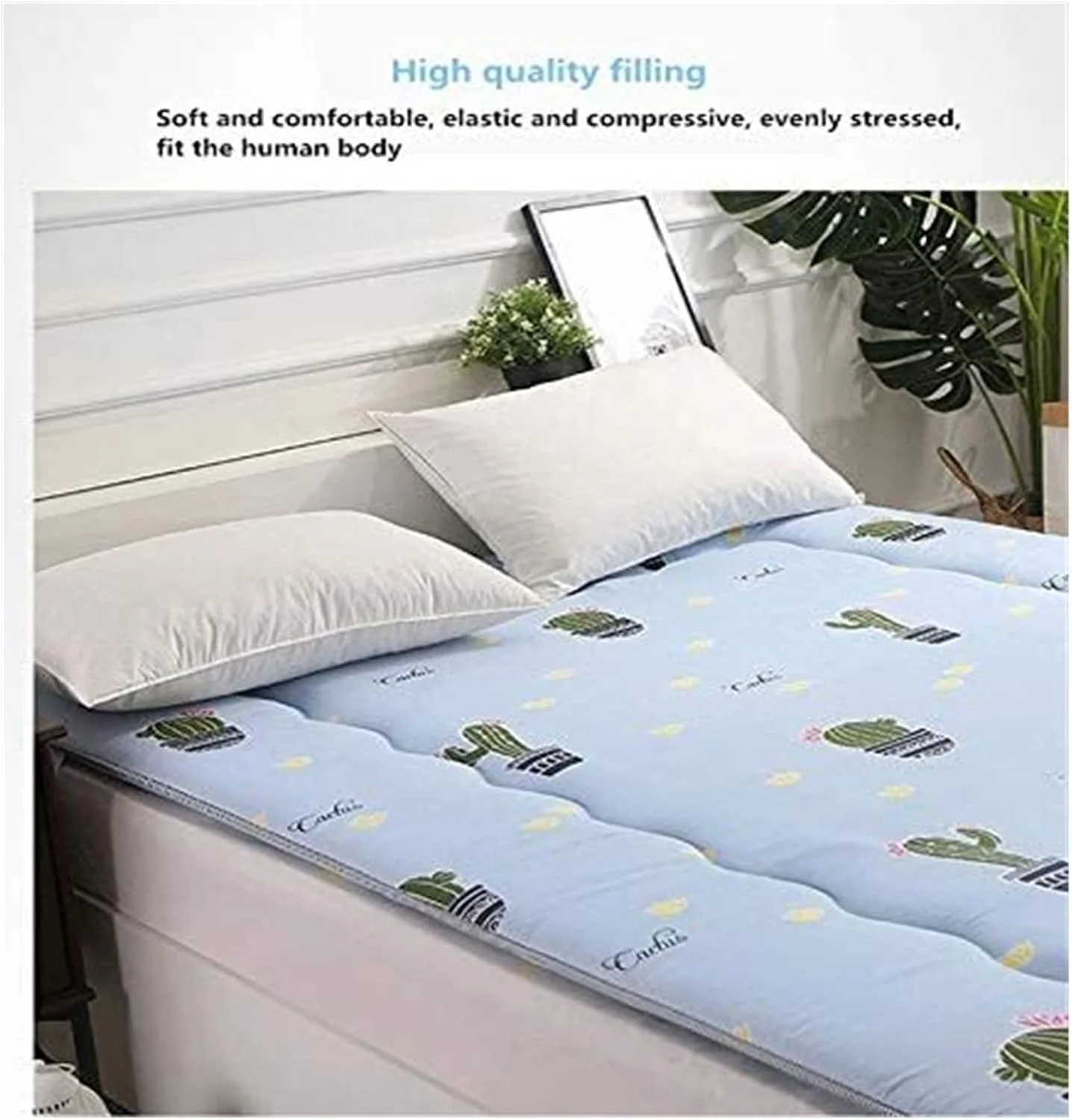 تشک فوتون تاشو طرح دار، ضد لغزش، مناسب یک نفره و دو نفره، پد تشک کف اتاق برای اتاق خواب، خوابگاه، یوگا 22.8.26 (رنگ: C، سایز: 1.2 متر)