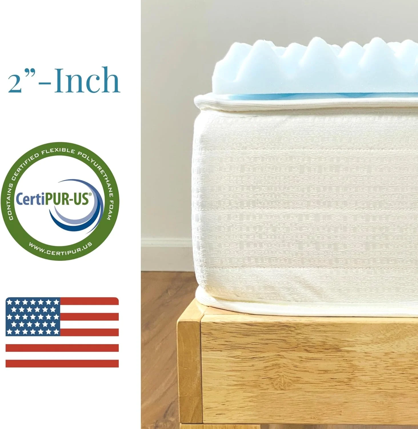 رویه تشک فوم گلوبال با جریان هوای بالا، پد جعبه تخم مرغی، پد تشک بیمارستانی و رویه تشک تخت برای پشتیبانی، کاهش فشار و توزیع وزن، تشک سایز بیمارستانی، 2x33x72 ساخت آمریکا