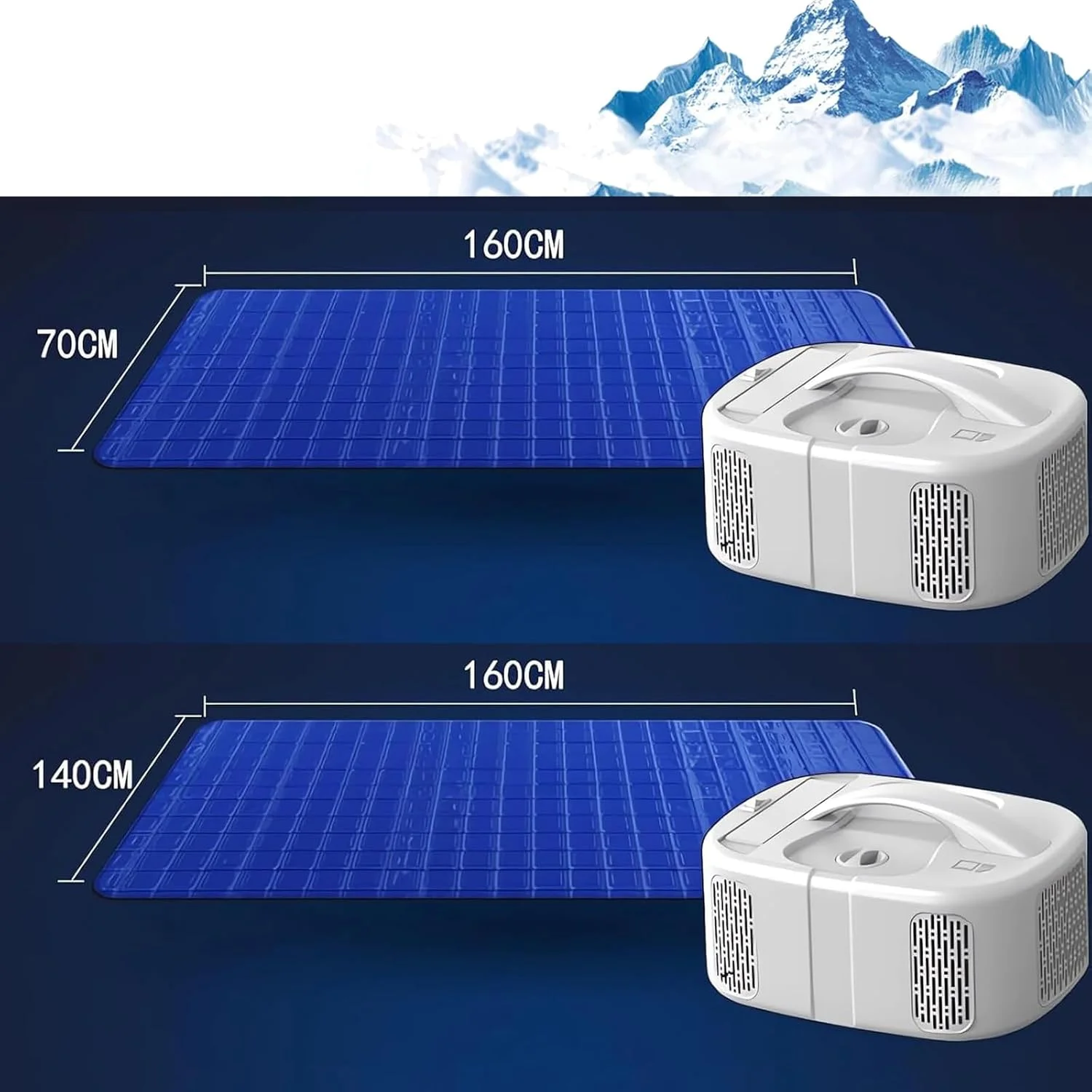 تشک آبی خنک کننده برقی (160CM×70/140CM)، تشک خنک کننده، محدوده دما: 15-40 درجه سانتیگراد، کم صدا + راحت، همراه خواب خنک، 160×70CM تشک آبی خنک کننده برقی (160CM×70/140CM)، تشک خنک کننده، محدوده دما: 15-40 درجه سانتیگراد، کم صدا + راحت، همراه خواب خنک، 160×70CM