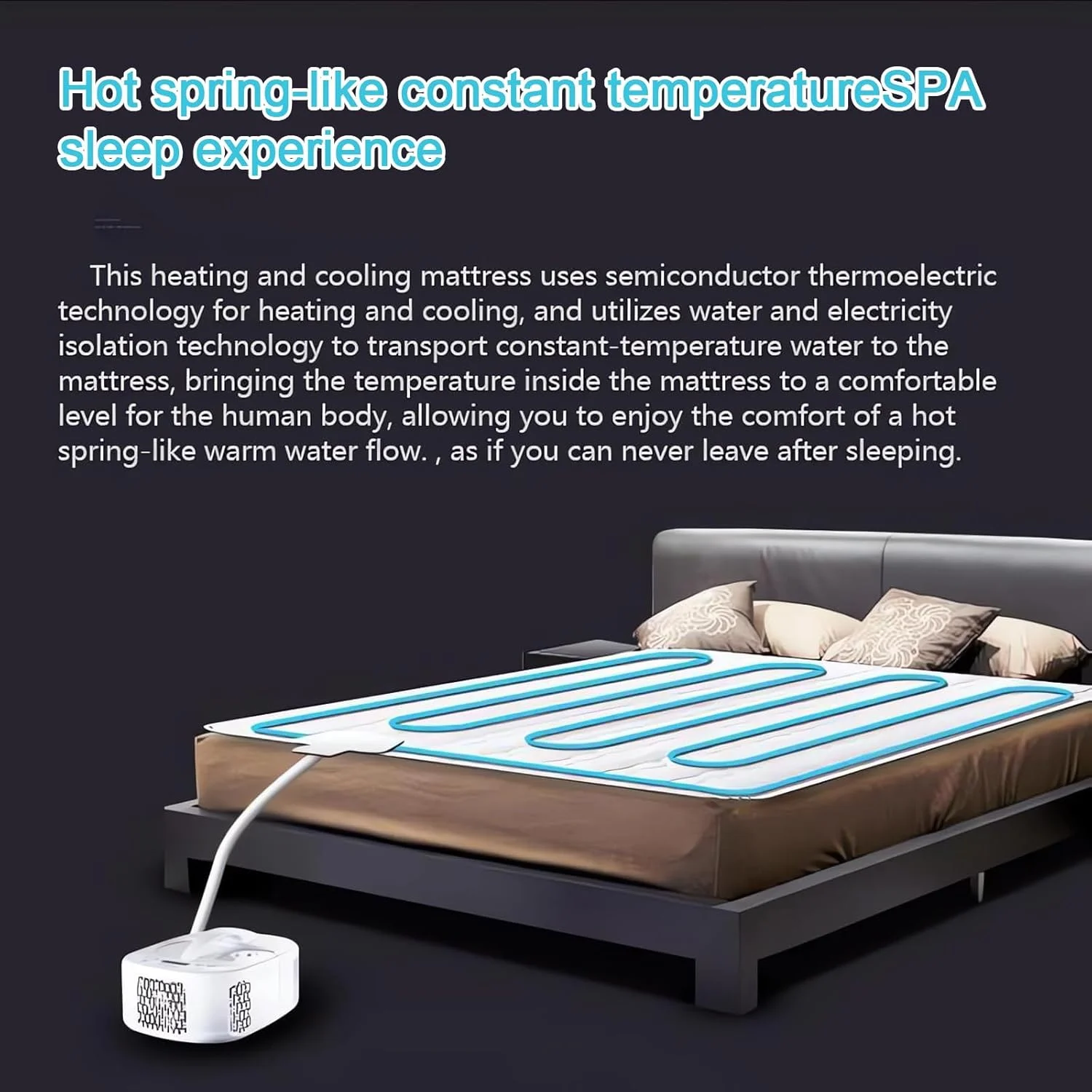 تشک آبی خنک کننده برقی (160CM×70/140CM)، تشک خنک کننده، محدوده دما: 15-40 درجه سانتیگراد، کم صدا + راحت، همراه خواب خنک، 160×70CM تشک آبی خنک کننده برقی (160CM×70/140CM)، تشک خنک کننده، محدوده دما: 15-40 درجه سانتیگراد، کم صدا + راحت، همراه خواب خنک، 160×70CM