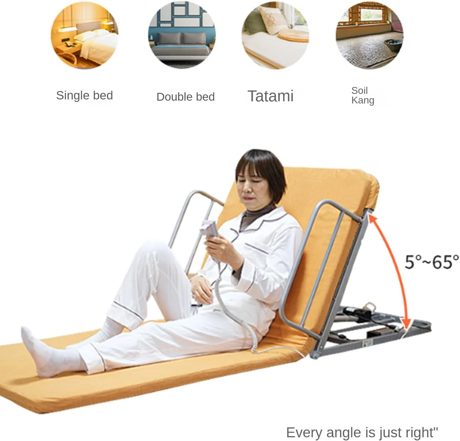 بالابر بالش برقی، پشتی تخت خواب قابل تنظیم برای تخت با سیستم پمپ برقی و روکش تشک، کمک به کاربران برای استراحت، مطالعه و غذا خوردن راحت، مناسب برای زنان باردار، سالمندان و افراد آسیب دیده بالابر بالش برقی، پشتی تخت خواب قابل تنظیم برای تخت با سیستم پمپ برقی و روکش تشک، کمک به کاربران برای استراحت، مطالعه و غذا خوردن راحت، مناسب برای زنان باردار، سالمندان و افراد آسیب دیده