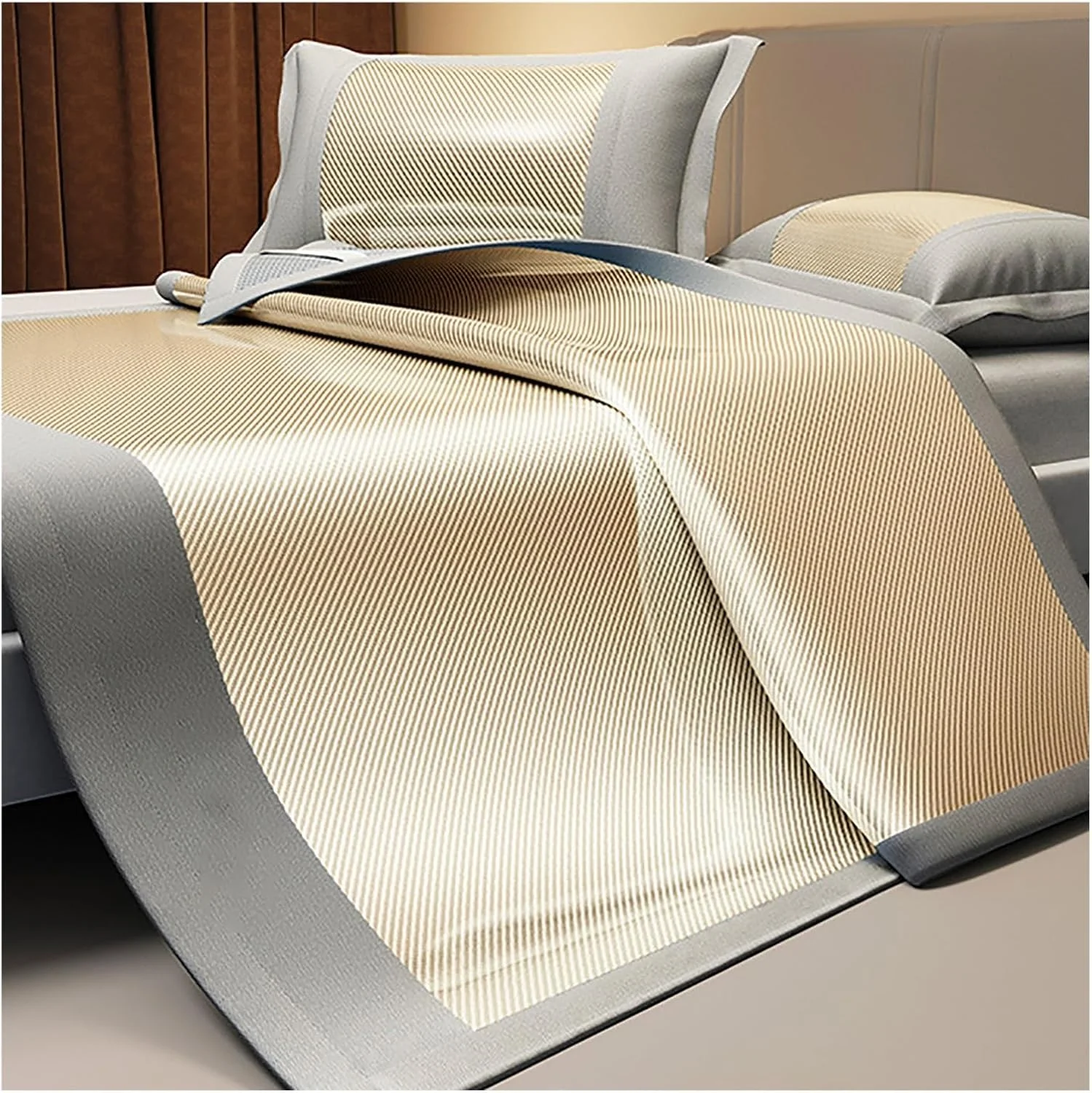 تشک خنک کننده ابریشمی مناسب فصل تابستان، روکش تخت خواب با پارچه خنک کننده، طراحی تنفسی برای افرادی که در خواب گرمشان می شود، پد سبک وزن تشک برای راحتی در منزل، مسافرت و خواب شبانه (قهوه ای روشن، 150 * 200 سانتی متر) تشک خنک کننده ابریشمی مناسب فصل تابستان، روکش تخت خواب با پارچه خنک کننده، طراحی تنفسی برای افرادی که در خواب گرمشان می شود، پد سبک وزن تشک برای راحتی در منزل، مسافرت و خواب شبانه (قهوه ای روشن، 150 * 200 سانتی متر)