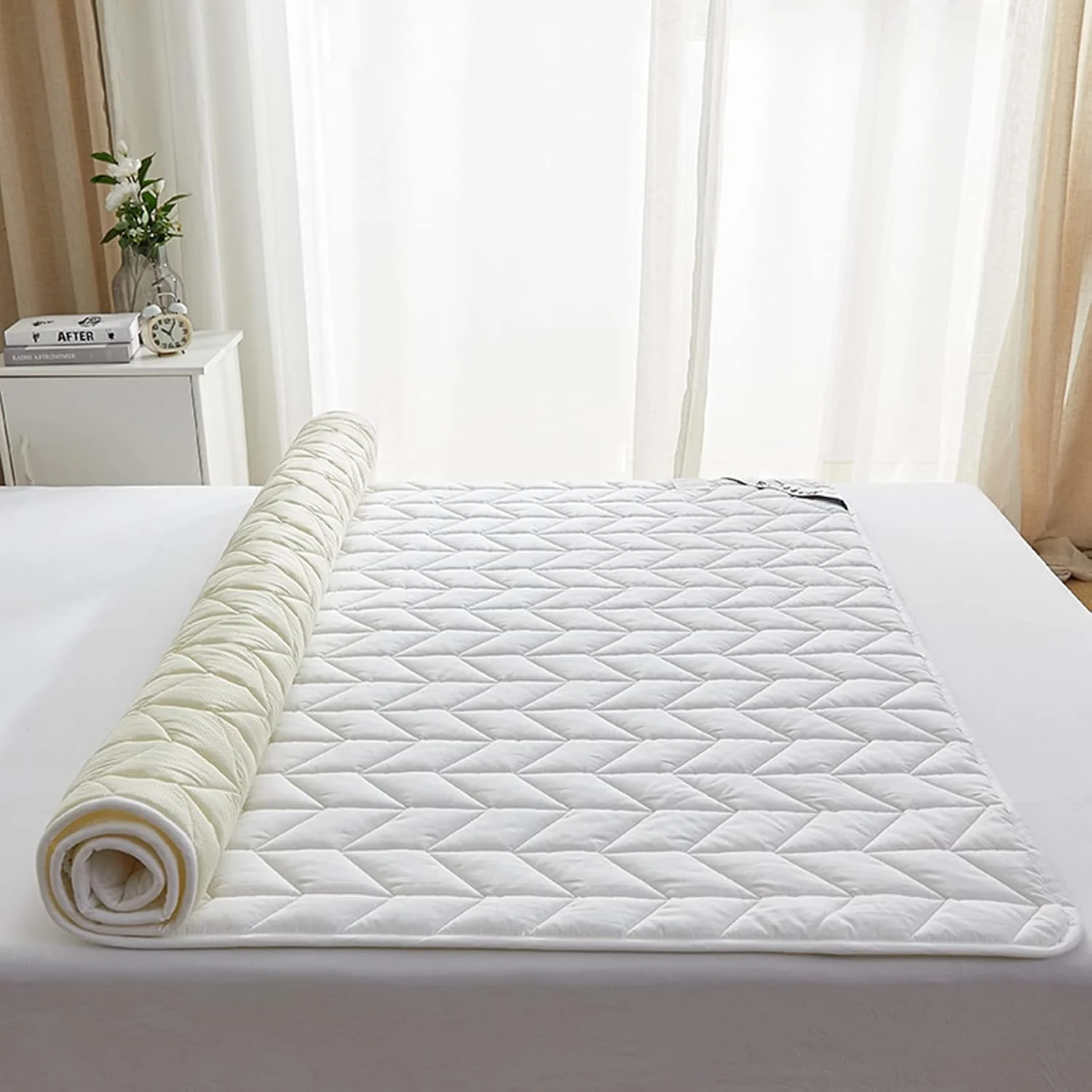 ملحفه های لحافی، ملحفه های نخی ضد لغزش، تشک های نازک نخی، پد محافظ تخت با بند